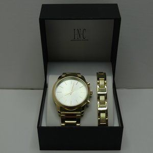I•N•C INC Men's Bracelet Watch & Bracelet Set in Gold-Tone